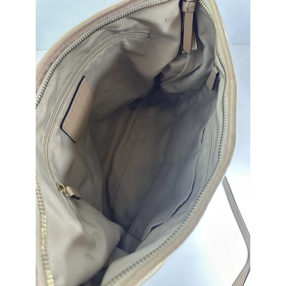 COACH Convertible Hobo Shoulder Bag Crossbody Tan Green Stripe Purse F29941 - Picture 7 of 16